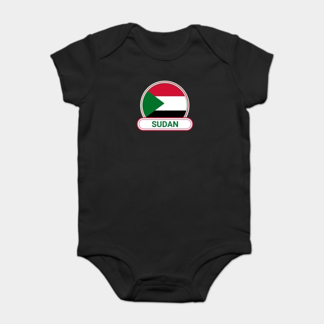 The Sudan Country Badge - The Sudan Flag Baby Bodysuit by Yesteeyear
